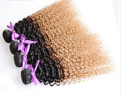 7A Grade Real Ombre Human Hair Extensions , Deep Wave Ombre Real Hair Extensions