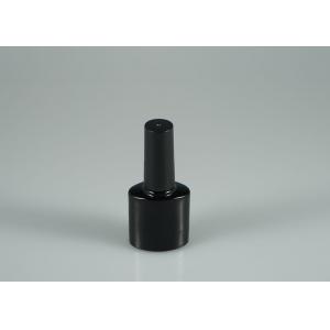 China Oval Black Empty Glass Nail Polish Bottles , Empty Gel Polish Bottles With Soft Brush supplier