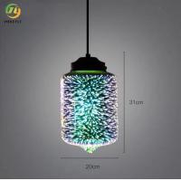 China CE E27 Modern Kitchen Pendant Lights 3d Stained Glass Decor For Restaurant Bar Chandeliers on sale