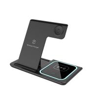 China Black Travel Wireless Charger For Phone/Earphone/Watch Overvoltage Protection on sale