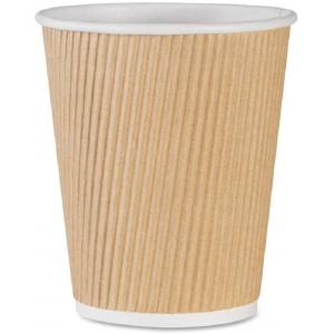 12oz Double Wall Coffee Cup Disposable PLA Coating With Lids FSC FDA Certified