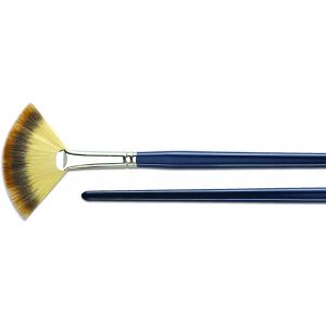Customized Color Artist Fan Brush , School Thick Flat Paint Brushes Nickel - Plated