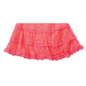 China Children Polyester Spandex Rose Red Lace Short Skirt supplier