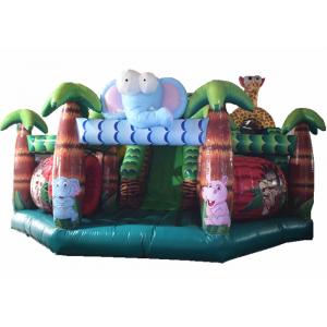 Inflatable Fun City Forest  Animals Fun City Elephant Giraffe Jumping House With Slide