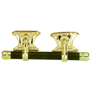 24K Gold Wooden Casket Handles Wholesale H In Plastic Panel And Zinc Alloy Hinge