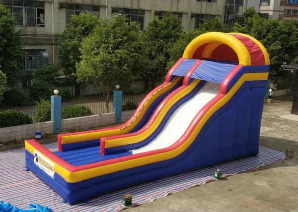 0.55mm PVC Tarpaulin Colorful Large Inflatable Dry Slide For Kids / Blow Up