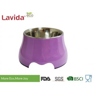China High End Latest Design Melamine Pet Bowl , Round Shape Stainless Steel Pet Bowls supplier