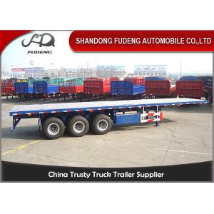 Tri-axle flatbed container semi trailer 40 ton truck trailer use on port