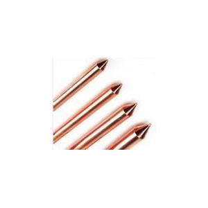 Anti Corrosion Pure Solid Copper Ground Rod / Copper Ground Bar Easy Installation