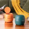 China Small Desktop Creative Mini Trash Can Candy Colored Desk Press Round Covered Wastebasket Storage Bin wholesale