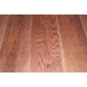 red stained hand scraped oak hardwood flooring