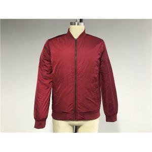 Red 100% Polyester Bomber Puffer Jacket , Male Bomber Jacket TW74264