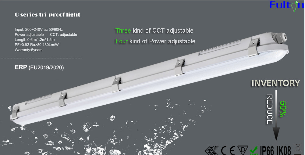 China 1800mm LED Tri Proof Light CCT Conmutable 110-120 Lm/W Flicker Free Tri Proof Lamp supplier