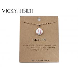 China VICKY.HSIEH "Health" Inspiration Softball Gold Ball Chain Necklace supplier
