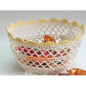 Handmade Craft Stiffened Cotton Crochet Home Decorative Candy Basket Baby Photo Prop