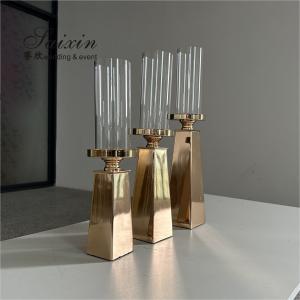 Factory Wholesale Wedding Table Decoration Metal Wedding 3 Pcs Gold Candle Holder Stand