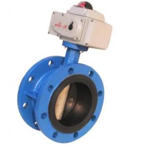 Gas Media Butterfly Valves Rubber Seat Double-Flanged 24V/DC Electric Rotary Actuator