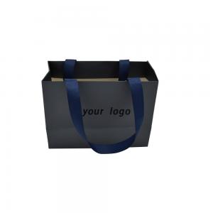 Blue Assorted Sizes Corrugated Custom Paper Shopping Bags For Small Business
