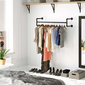 Wall-Mounted Clothes Rack Industrial Pipe Clothes Hanging Bar