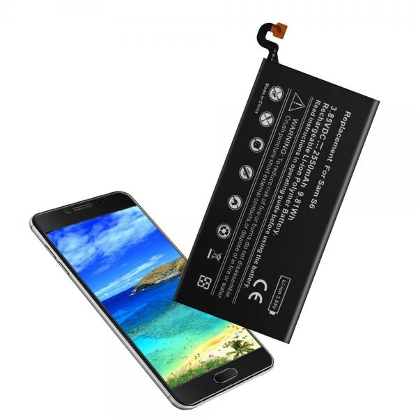 Double Ic Protection Samsung Mobile Phone Batteries 2550mAh 3.85v For Galaxy S6