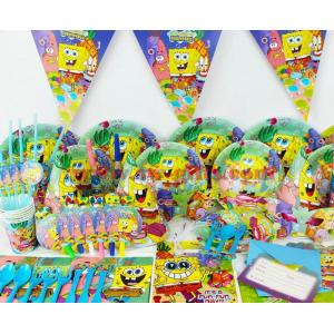 China SpongeBob theme party set kids birthday party suppliers child Decoration evening party set celebration decoration supplier