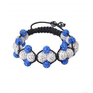 China Tresor Paris Blue & White Shamballa Crystal Bangle Bracelets for children, unisex, women supplier