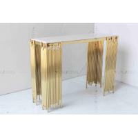 Tubular Modern White And Gold Console Table Wall Cabinet Shelf Luxury Furniture