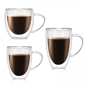 Lightweight Double Glazed Coffee Cups , Dishwasher Safe Pyrex Coffee Cups