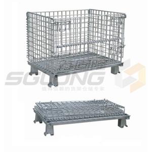 China Fully Collapsible Wire Container Storage Cages Industrial Metal Baskets supplier