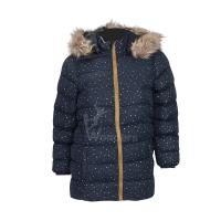 China Kids Padded Puffer Dot Print Outdoor Insulated Jackets With Fake Fur Hood on sale