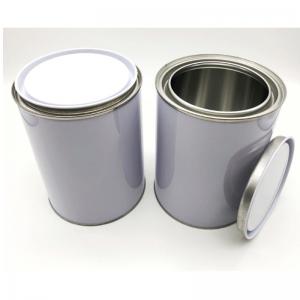 Round Empty 1 Gallon Metal Clear Paint Bucket With Lid
