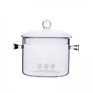 Borosilicate Heat Resistant 1500ml Saucepan Glass Cooking Pot