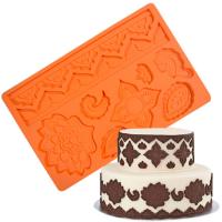 China DIY Silicone Baking Utensils Cake Tools Fondant Silicone Lace Mat Sustainable on sale