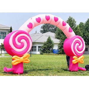 China Pink Children'S Birthday Party Decoration Inflatable Candy Floss Arch For Festival supplier