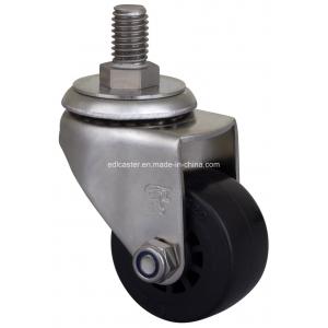 35kg Load Capacity Stainless Steel Threaded Swivel Caster with Brake 1.5 inch S26315-63