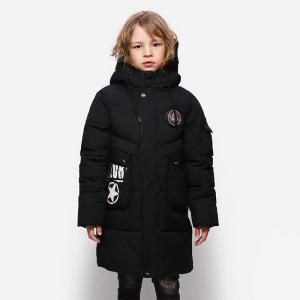 Bilemi Solid Black Thick Hooded Warm Boys Winter Jacket Fashion Parka Kids Downcoat