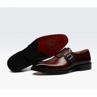 China Luxury Mens Monk Strap Shoes / Pure Genuine Leather Shoes Italian Style Loafer For Men on sale