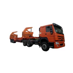 China Sinotruk Howo 8x4 Truck 37 Ton Side Lifter Side Loader Container Trailer Lift Truck Trailer skeleton Semi trailer supplier