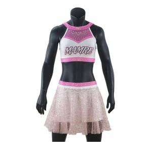 Adults Cheerleader Warm Up Suits Crop And Pleated Skirt Anti Bacterial