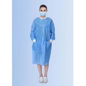 Medical PP Non Woven Medical Disposables Lab Coat With Knitted Collar