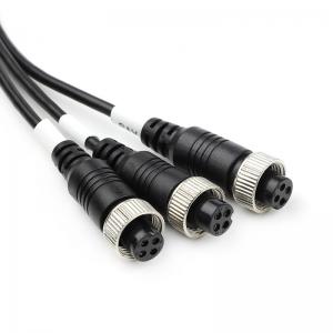China 8m 4 Pin Rear View Camera Cable Extension Video Cable Flameproof PU Waterproof supplier