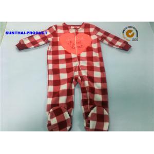 China Heart Applique Plaid AOP Newborn Boy Pram Suit Crew Neck All Over Print Coverall wholesale