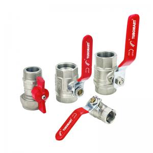 ODM 1/2 Inch Brass Gas Ball Valve Customized With Red Handle