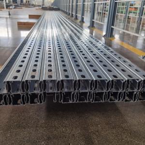 China 1.5mm-2.5mm Thickness Galvanized Steel C Strut Channels Roll Forming Machine With Punched Holes supplier