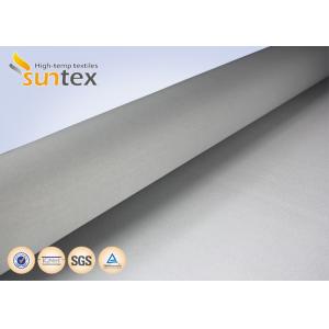 China 1 Side 0.65mm PU Coated Fiberglass Fabric Silver Grey For Welding Blanket Fireproof Curtains supplier