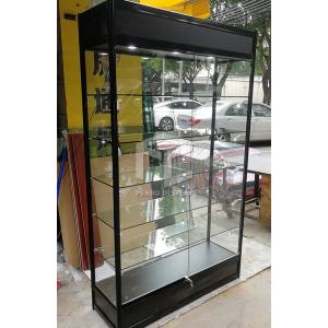 China OEM Lockable Aluminum Frame Glass Display Showcase Cabinet With T5 LED Lights supplier