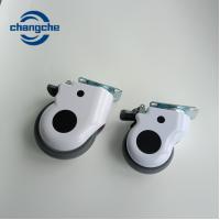 China TPR Rubber Hospital Bed Caster Wheels Flat Plate Stem Locking Castor Wheel on sale