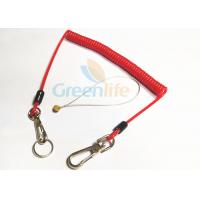 China Fall Protection Red 4.0 Bungee Cord Lanyard , Standard Style Coiled Lanyard Cord on sale