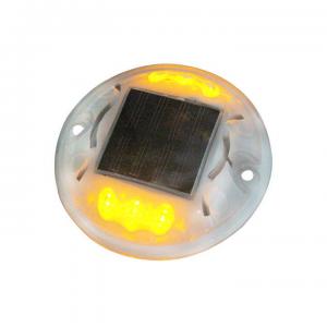 China FCC Flashing Solar Road Stud Yellow LED Pavement Markers Viewing Distance 1000m supplier