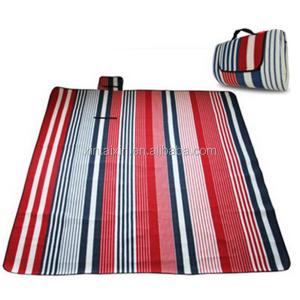 China Manufacturer stripe padded beach mat foldable picnic mat flannel sleeping mat supplier